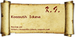 Kossuth Iduna névjegykártya